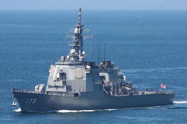 资料图:日本佐世保基地的ddg173金刚号宙斯盾驱逐舰.